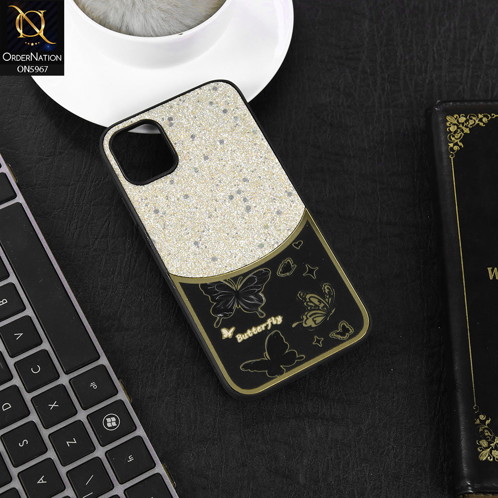 iPhone 11 Cover - Black -  New Trendy Butterfly Moeity Glitter Soft Borders Shiny Case
