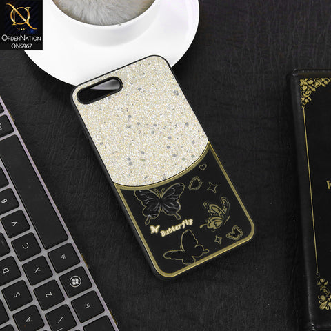 iPhone 8 Plus / 7 Plus Cover - Black -  New Trendy Butterfly Moeity Glitter Soft Borders Shiny Case