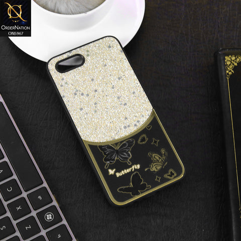 Oppo A1k Cover - Black -  New Trendy Butterfly Moeity Glitter Soft Borders Shiny Case