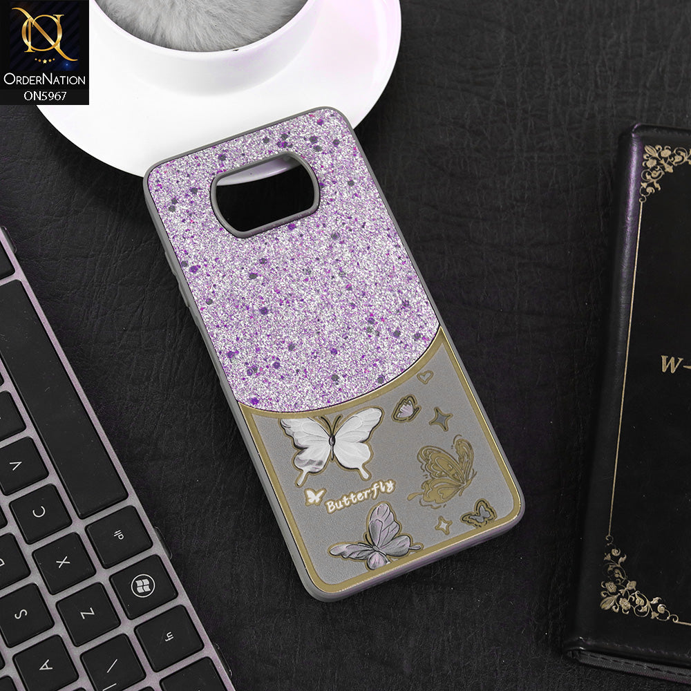 Xiaomi Poco X3 Cover - Gray -  New Trendy Butterfly Moeity Glitter Soft Borders Shiny Case