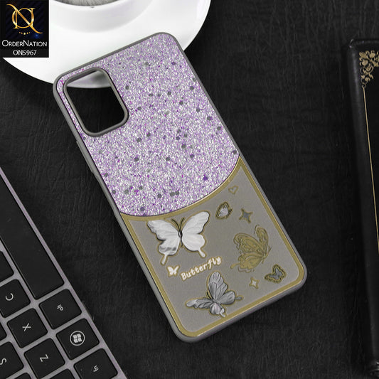 Xiaomi Redmi Note 10S Cover - Gray -  New Trendy Butterfly Moeity Glitter Soft Borders Shiny Case