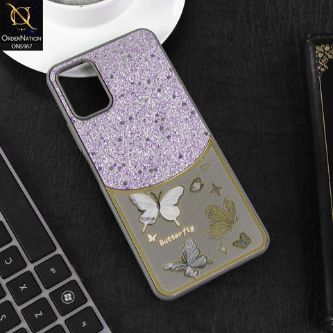Xiaomi Redmi Note 10S Cover - Gray -  New Trendy Butterfly Moeity Glitter Soft Borders Shiny Case