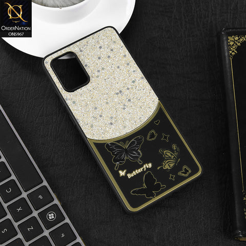 Samsung Galaxy A51 Cover - Black -  New Trendy Butterfly Moeity Glitter Soft Borders Shiny Case