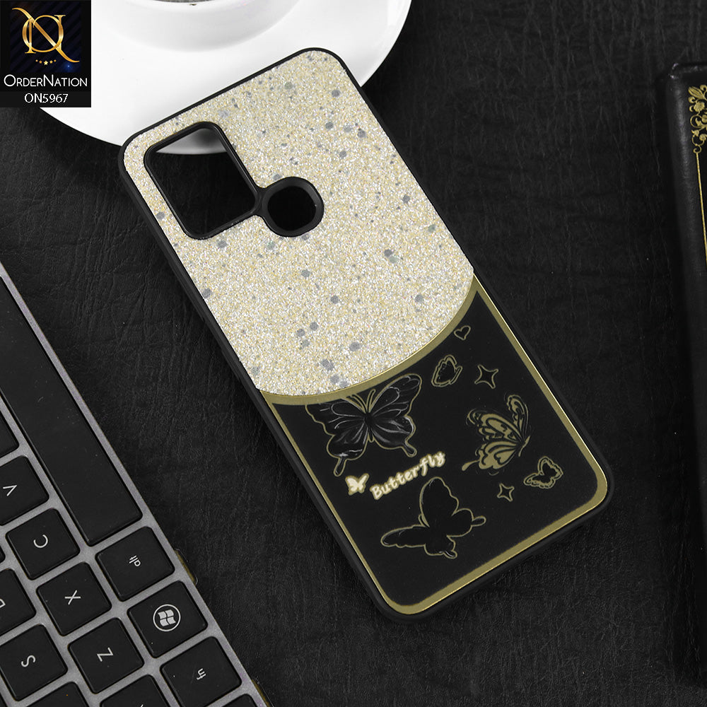 Infinix Smart 5 Cover - Black -  New Trendy Butterfly Moeity Glitter Soft Borders Shiny Case