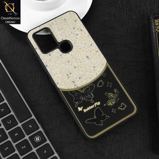 Infinix Smart 5 Cover - Black -  New Trendy Butterfly Moeity Glitter Soft Borders Shiny Case