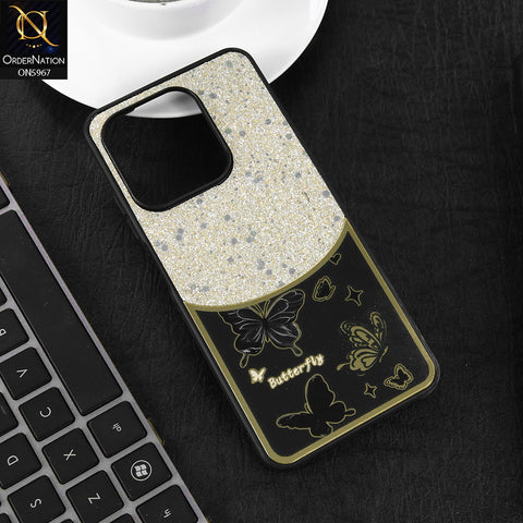 Tecno Spark 10C Cover - Black -  New Trendy Butterfly Moeity Glitter Soft Borders Shiny Case