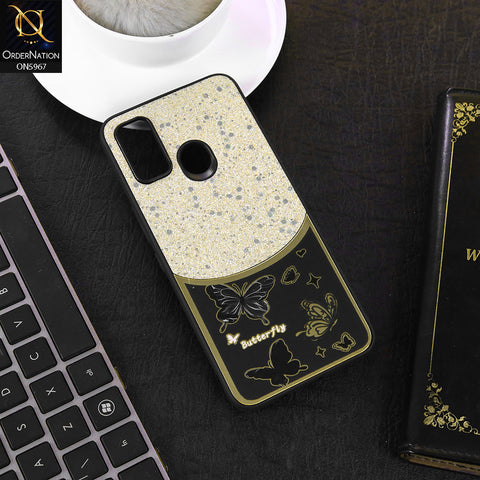 Tecno Spark 7T Cover - Black -  New Trendy Butterfly Moeity Glitter Soft Borders Shiny Case