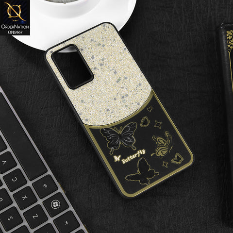 Vivo V21e Cover - Black -  New Trendy Butterfly Moeity Glitter Soft Borders Shiny Case