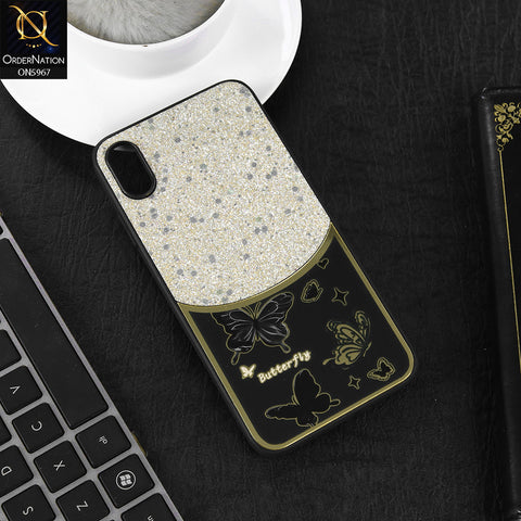 iPhone XS Max Cover - Black -  New Trendy Butterfly Moeity Glitter Soft Borders Shiny Case