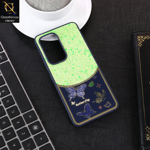 Vivo V30 Lite 4G Cover - Blue -  New Trendy Butterfly Moeity Glitter Soft Borders Shiny Case