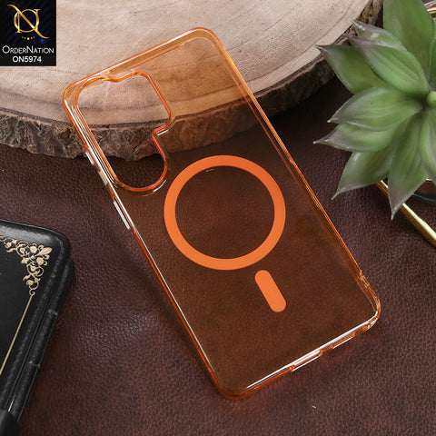 Samsung Galaxy S26 Ultra - Orange - New J-Case Transparent Magnetic Case – MagSafe Compatible Slim Cover