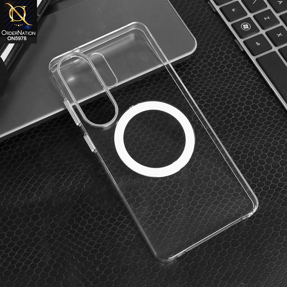 Samsung Galaxy S26 Ultra - Transparent - Clear Case with MagSafe & Metal Camera Ring Anti-Yellowing Magnetic Cover Hard Case