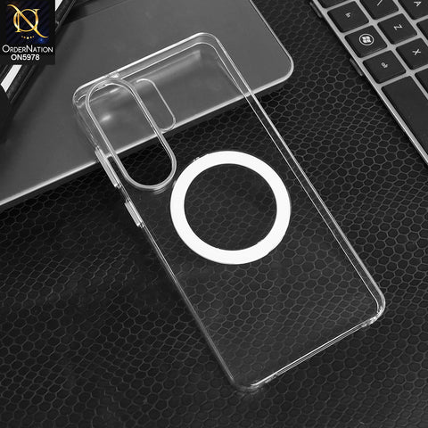 Samsung Galaxy S26 Ultra - Transparent - Clear Case with MagSafe & Metal Camera Ring Anti-Yellowing Magnetic Cover Hard Case