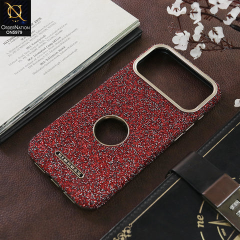 iPhone 17 Pro Max - Red - New Rimbmax Premium Rhinestone Sparkle Back Cover with Metallic Camera Protection