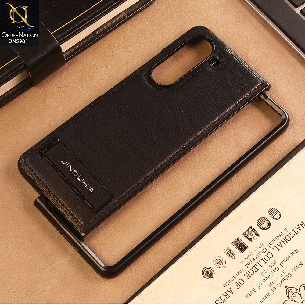 Samsung Galaxy Z Fold 5 5G - Black - JINDUKA Shockproof Leather Case with Ring Magnetic and Stand