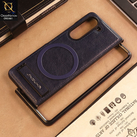 Samsung Galaxy Z Fold 5 5G - Blue - JINDUKA Shockproof Leather Case with Ring Magnetic and Stand
