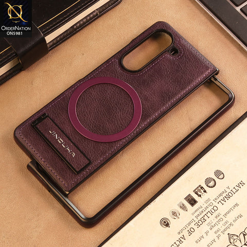 Samsung Galaxy Z Fold 5 5G - Purple - JINDUKA Shockproof Leather Case with Ring Magnetic and Stand