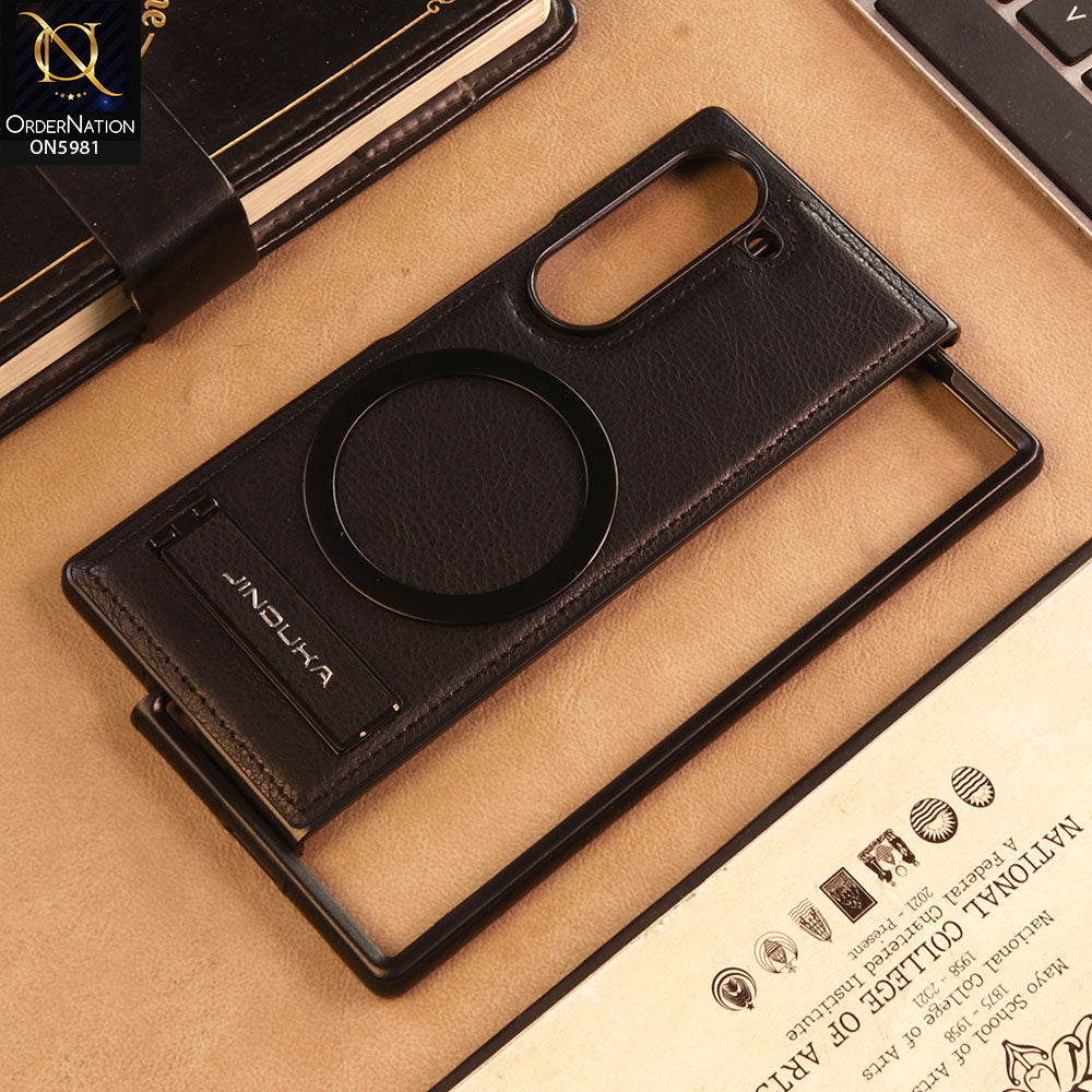 Samsung Galaxy Z Fold 6 5G - Black - JINDUKA Shockproof Leather Case with Ring Magnetic and Stand