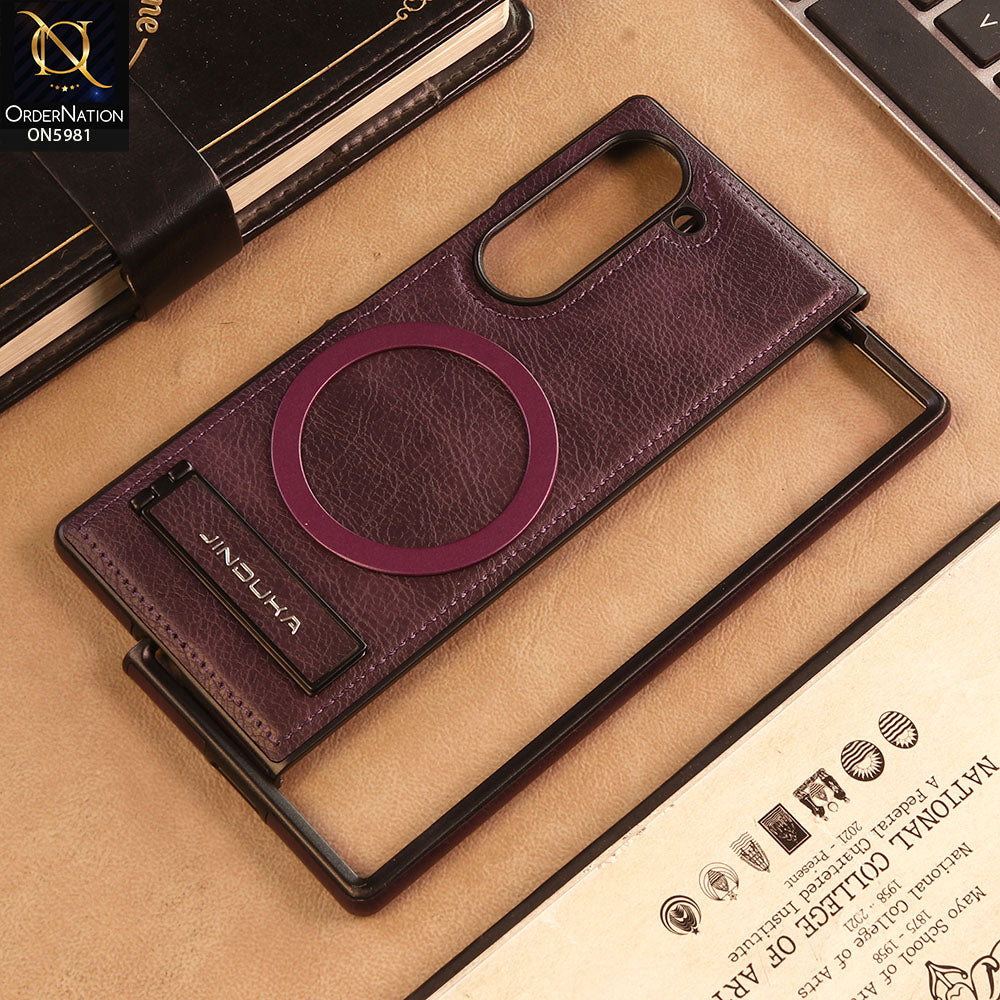 Samsung Galaxy Z Fold 6 5G - Purple - JINDUKA Shockproof Leather Case with Ring Magnetic and Stand