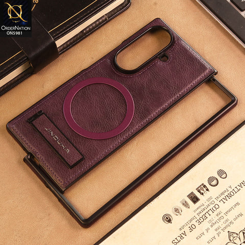 Samsung Galaxy Z Fold 7 - Purple - JINDUKA Shockproof Leather Case with Ring Magnetic and Stand