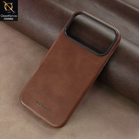 iPhone 17 Pro Max - light Brown - New Jinduka Vintage Matte Leather Back Cover with Camera Guard