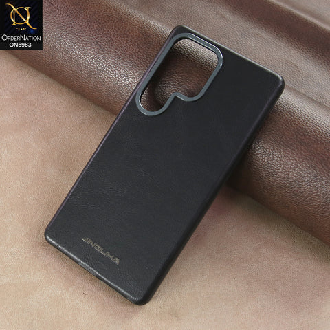 Samsung Galaxy S25 Ultra - Black - New Jinduka Vintage Matte Leather Back Cover with Camera Guard