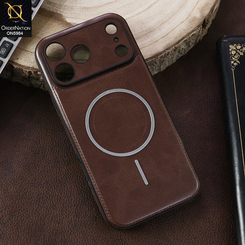 iPhone 17 Pro Max - Brown - New Jinduka Luxury Tan Leather Magnetic Case for iPhone 17 Pro Max with Camera Guard