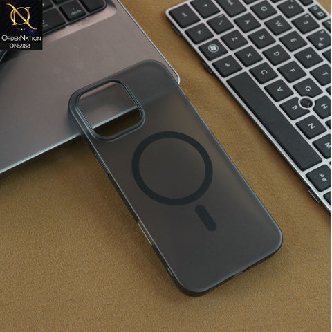 iPhone 16 Pro Max Cover - Black -  New High Grade Semi Transparent Hard Case With Magsafe