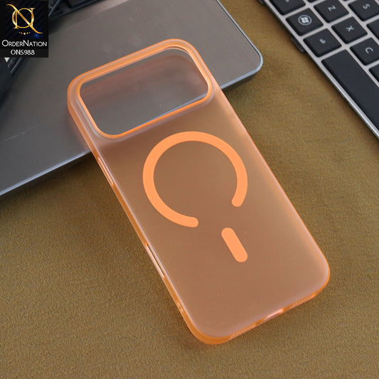 iPhone 17 Pro Max Cover - Orange -  New High Grade Semi Transparent Hard Case With Magsafe