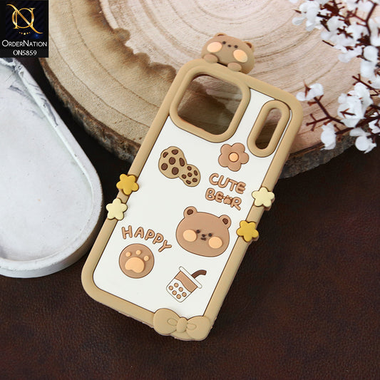 iPhone 17 Pro Max Cover - Brown -  New Stingy 3D Ultra Slushy Cute Bear Case