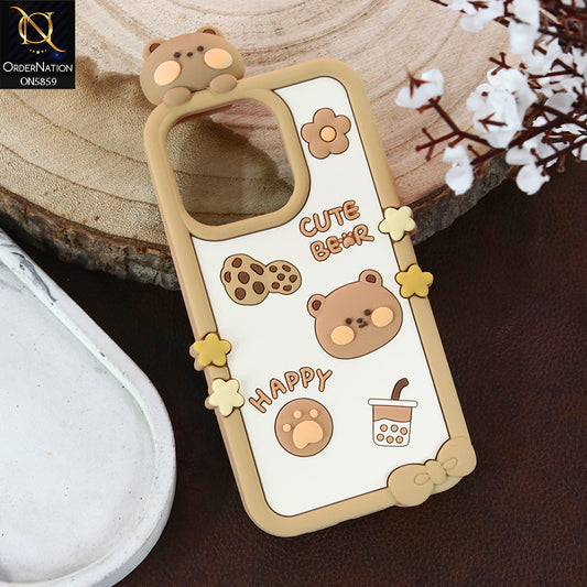 Tecno Pop 8 Cover - Brown -  New Stingy 3D Ultra Slushy Cute Bear Case