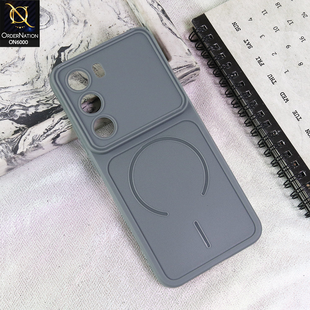 Infinix Hot 60i 4G Cover - Grey - Premium MagSafe Design Silicone Back Cover