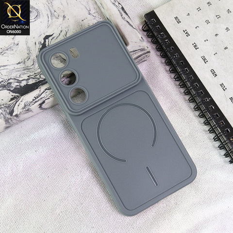 Infinix Hot 60i 4G Cover - Grey - Premium MagSafe Design Silicone Back Cover