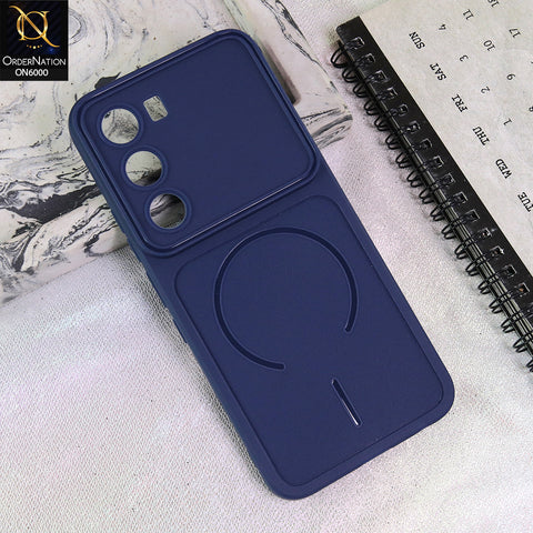 Infinix Hot 60 Pro Cover - Blue - Premium MagSafe Design Silicone Back Cover