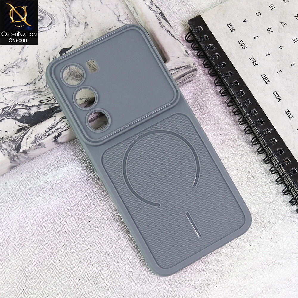 Infinix Hot 60 Pro Cover - Grey - Premium MagSafe Design Silicone Back Cover