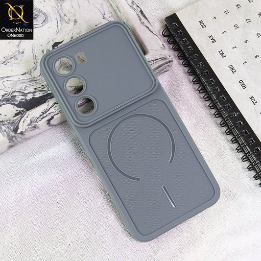 Infinix Hot 60 Pro Cover - Grey - Premium MagSafe Design Silicone Back Cover