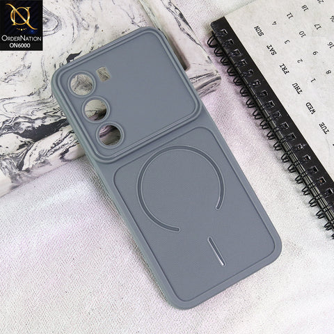Infinix Hot 60 Pro Cover - Grey - Premium MagSafe Design Silicone Back Cover