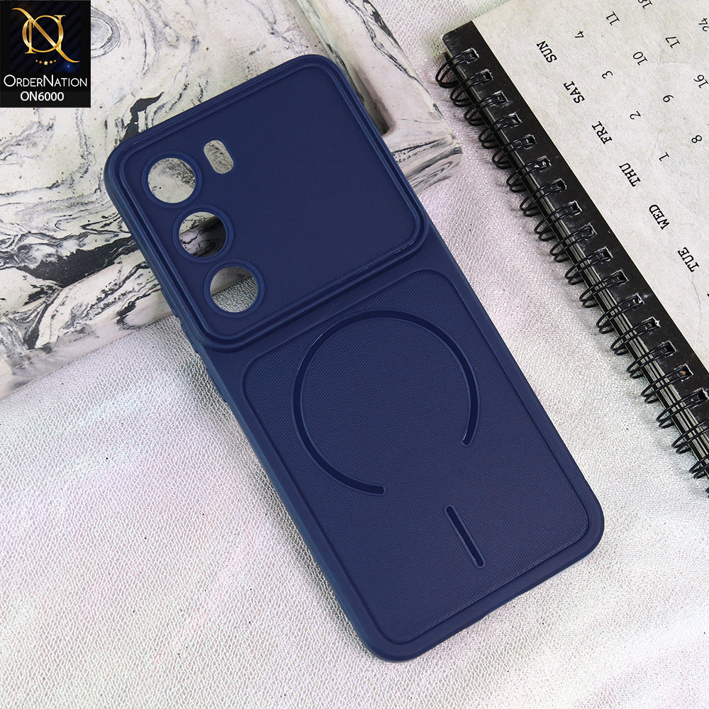 Infinix Hot 60 Pro Plus Cover - Blue - Premium MagSafe Design Silicone Back Cover