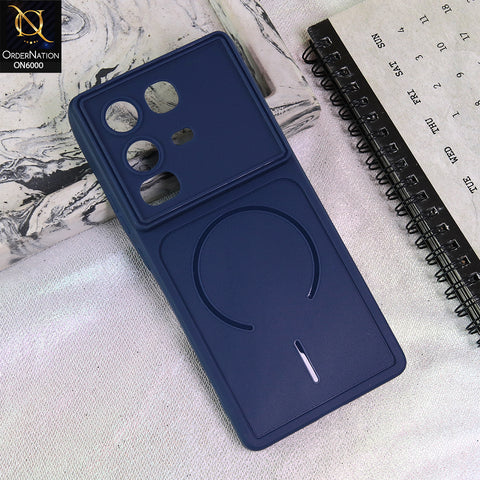 Infinix Note 50 4G Cover - Blue - Premium MagSafe Design Silicone Back Cover