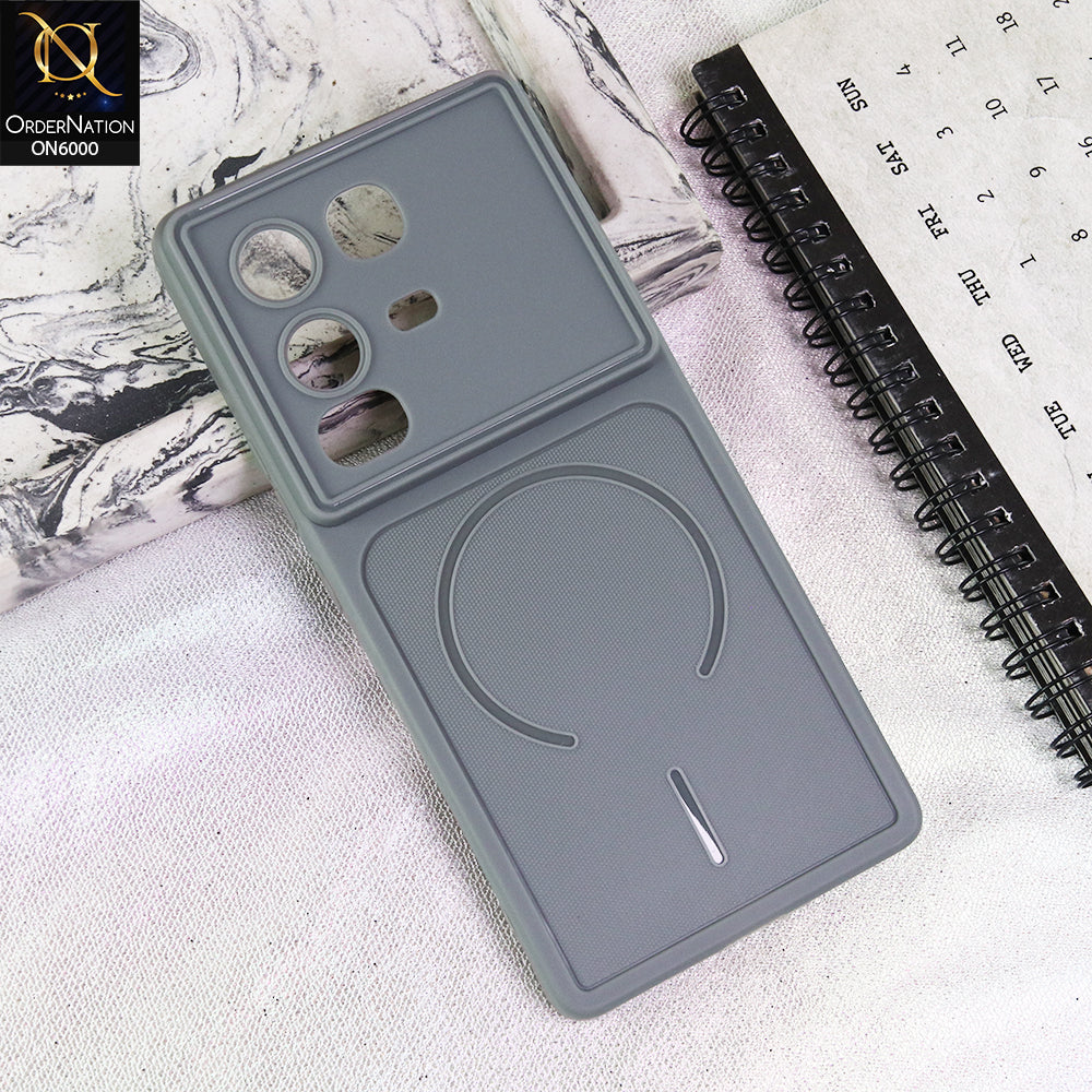 Infinix Note 50 Pro 4G Cover - Grey - Premium MagSafe Design Silicone Back Cover