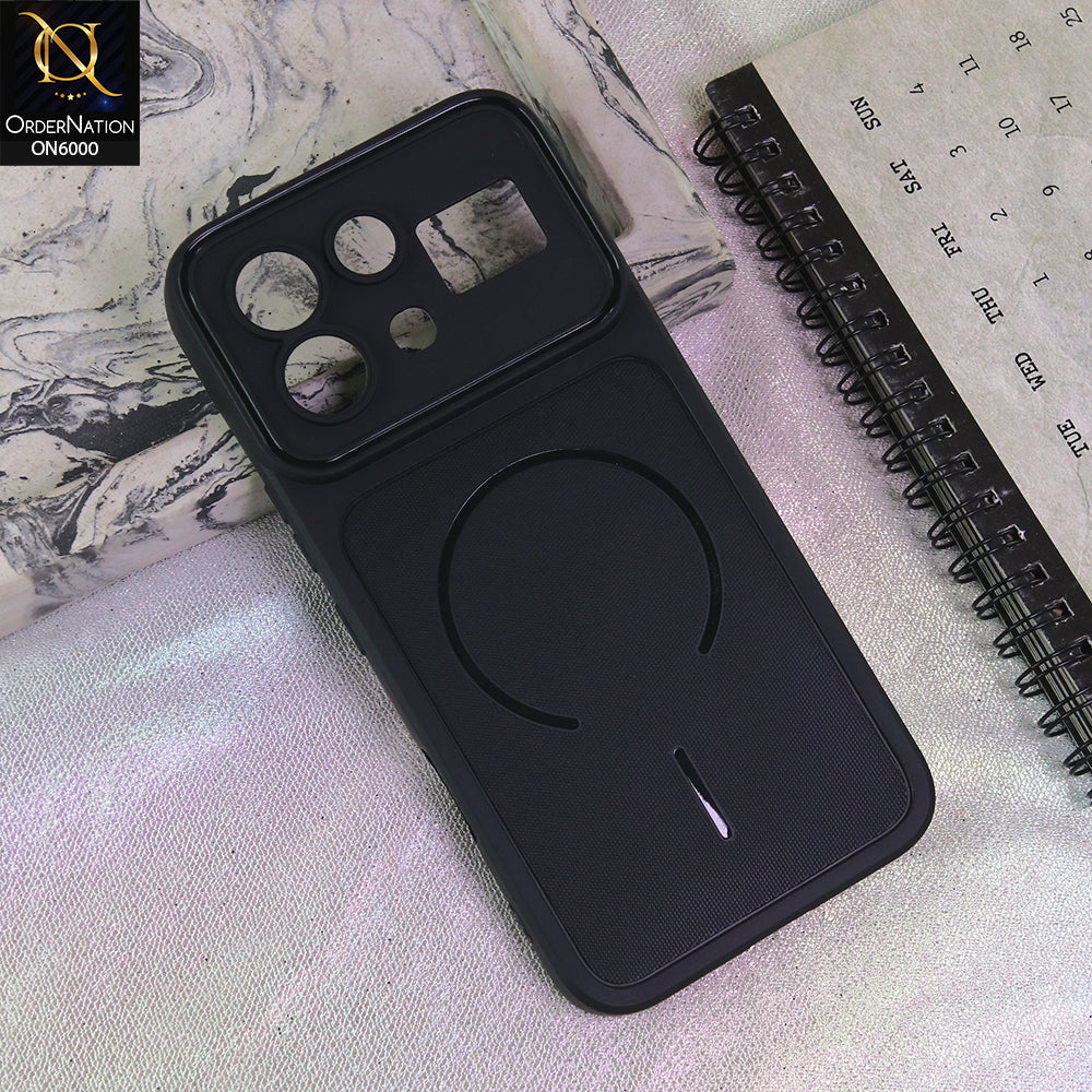 Infinix Note 60 Cover - Black - Premium MagSafe Design Silicone Back Cover