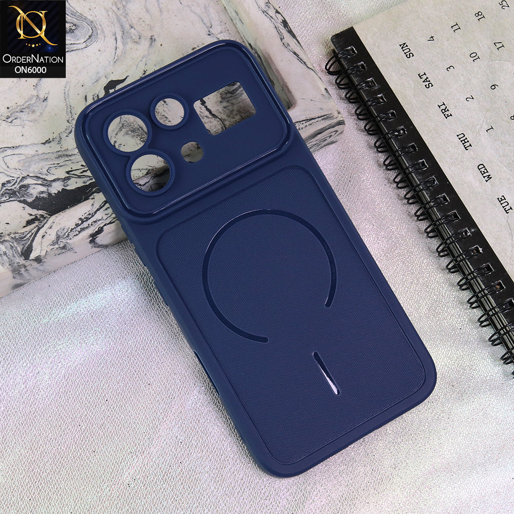 Infinix Note 60 Cover - Blue - Premium MagSafe Design Silicone Back Cover