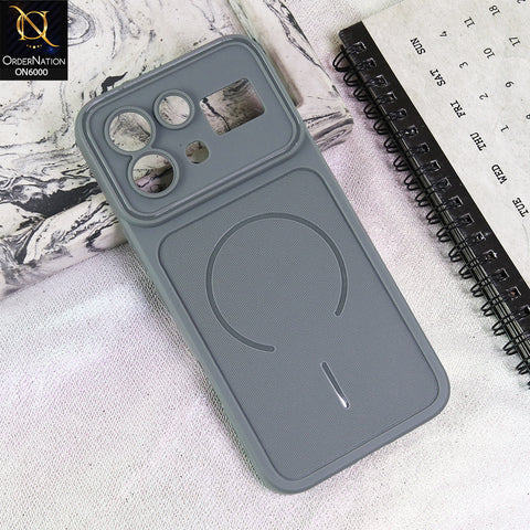 Infinix Note 60 Cover - Grey - Premium MagSafe Design Silicone Back Cover