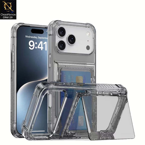 iPhone 17 Pro Max Cover - Black - Slim Shockproof Case For Built-in Card Pocket Back Cover