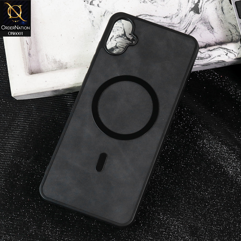 Samsung Galaxy A06 Cover - Black -  New Premium Matte Soft Leather Feel Case With Soft Borders and MagSafe Design