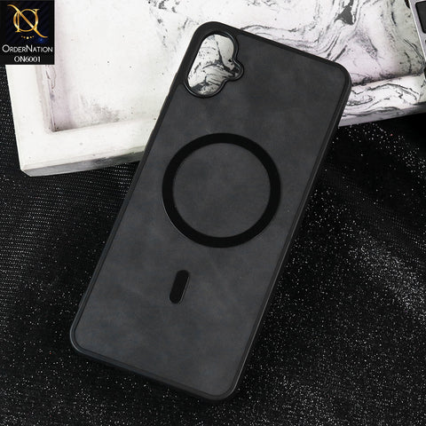 Samsung Galaxy A06 Cover - Black -  New Premium Matte Soft Leather Feel Case With Soft Borders and MagSafe Design