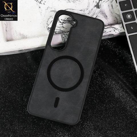 Infinix Hot 60 Cover - Black -  New Premium Matte Soft Leather Feel Case With Soft Borders and MagSafe Design