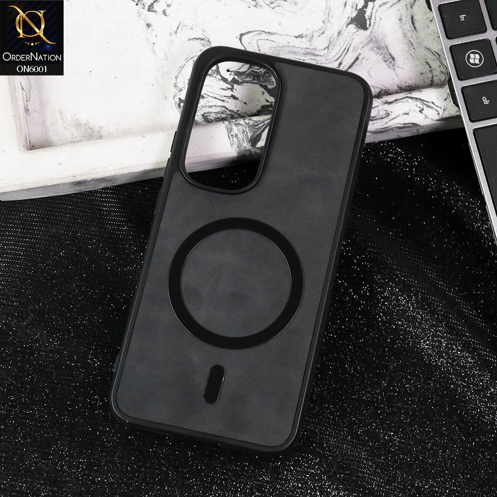 Infinix Hot 60 Pro Plus Cover - Black -  New Premium Matte Soft Leather Feel Case With Soft Borders and MagSafe Design