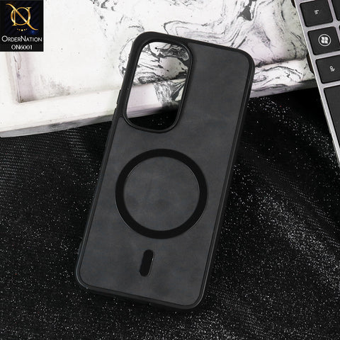 Infinix Hot 60 Pro Plus Cover - Black -  New Premium Matte Soft Leather Feel Case With Soft Borders and MagSafe Design