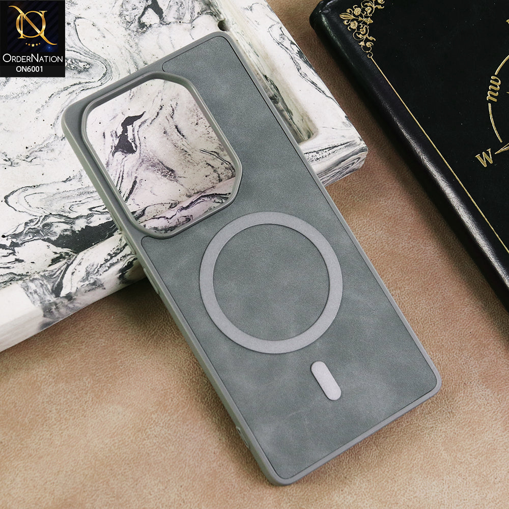 Infinix Note 50 4G Cover  - Grey -  New Premium Matte Soft Leather Feel Case With Soft Borders and MagSafe Design